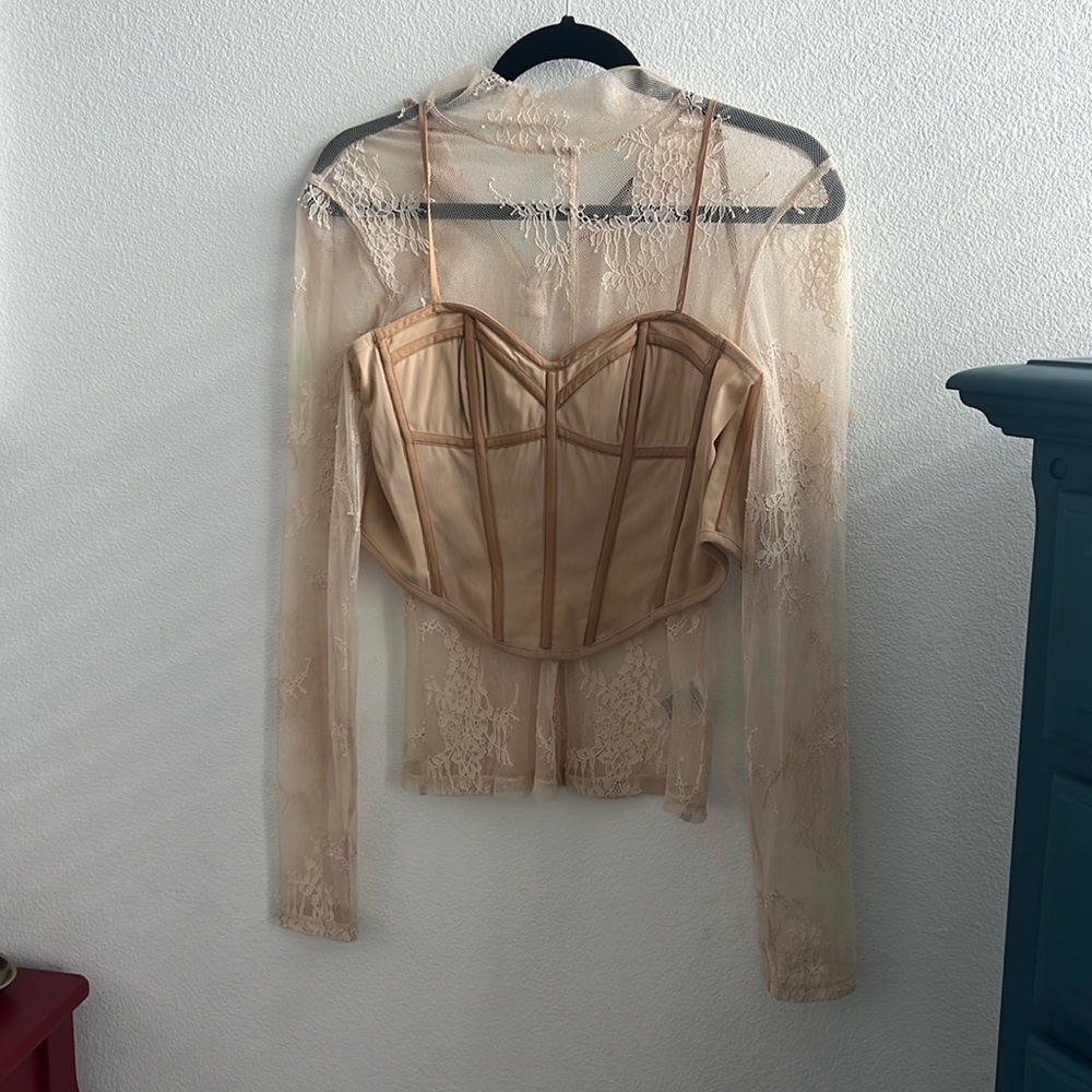 Sheer & Other Stories Sheer Top and Corset